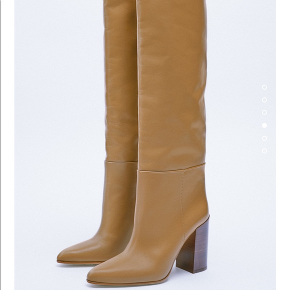 Zara leather knee size boots bloggers fav - Picture 3 of 16
